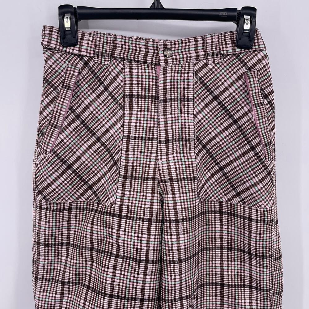 Cherokee Youth Sz L Pink Plaid Checkered Snow Ski Pants Adjustable Waist Girls - Picture 3 of 9